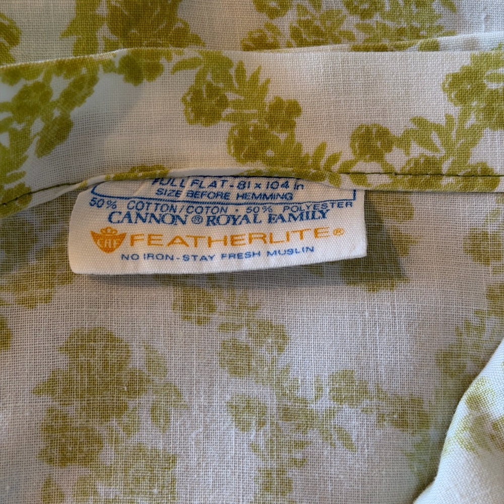 COMPLETE SET! Vintage Cannon 1970’s Sheets. Full Size. Avocado Green - Picture 5 of 12